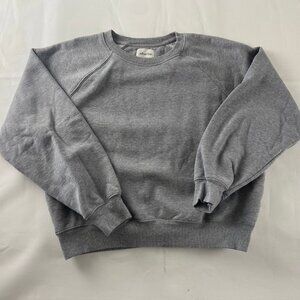 Aritzia Wilfred Free Sweatshirt Womens Medium Gray Crop Puffed long sleeves